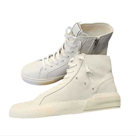 Dolce Vita Zohara White Perforated Leather Hi Top Sneakers NEW Womens - Picture 6 of 7